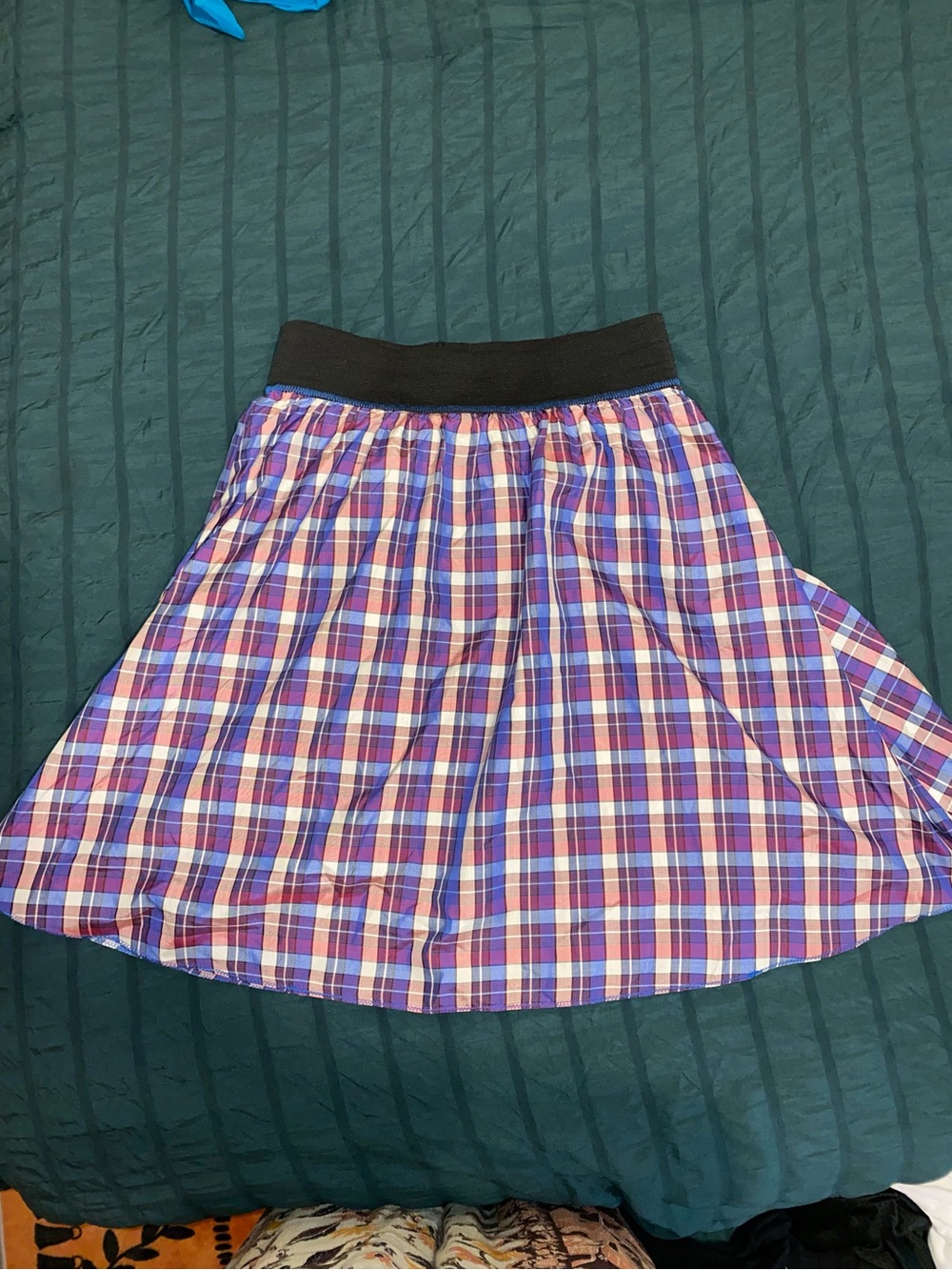 Vintage Anthropologie silk plaid mini skirt